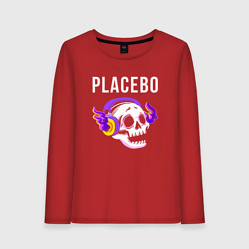 Женский лонгслив Placebo - неоновый череп / Красный – фото 1