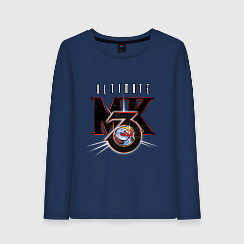 Женский лонгслив Ultimate mortal kombat - logo / Тёмно-синий – фото 1