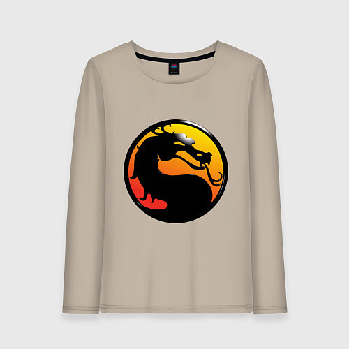 Женский лонгслив Mortal kombat logo / Миндальный – фото 1