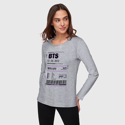 Женский лонгслив Bts ticket / Меланж – фото 3