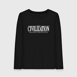 Лонгслив хлопковый женский Civilization - global strategy, цвет: черный