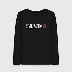 Лонгслив хлопковый женский Civilization VII, цвет: черный