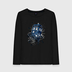Лонгслив хлопковый женский Magic tardis, цвет: черный