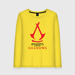 Лонгслив хлопковый женский Assassins Creed Shadows - badge, цвет: желтый