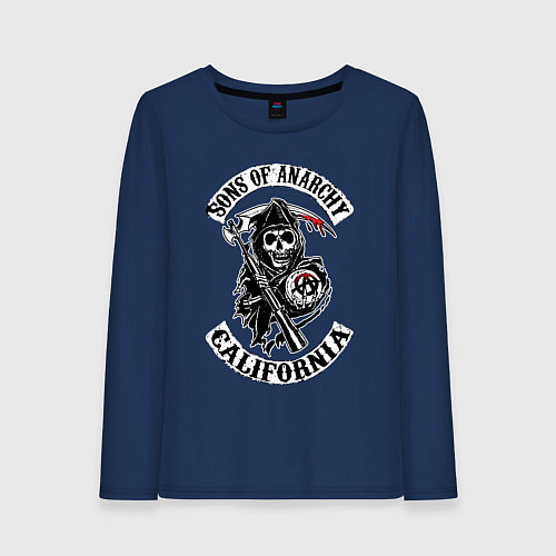 Женский лонгслив Sons of anarchy - logo / Тёмно-синий – фото 1