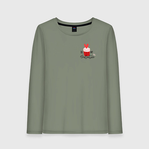 Женский лонгслив Будь моей валентинкой / Авокадо – фото 1