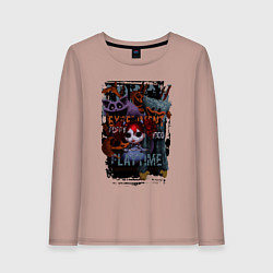 Лонгслив хлопковый женский Монстры Poppy Playtime, цвет: пыльно-розовый