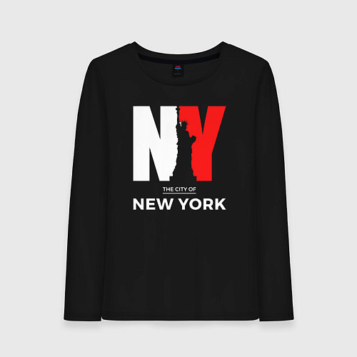 Женский лонгслив The city of New York / Черный – фото 1