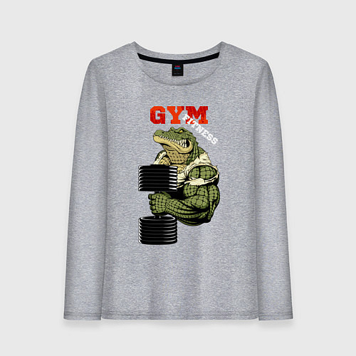 Женский лонгслив GYM fitness - crocodile / Меланж – фото 1