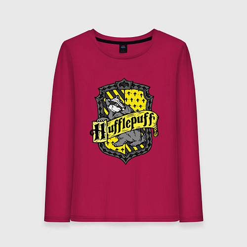 Женский лонгслив Hufflepuff emblem / Маджента – фото 1