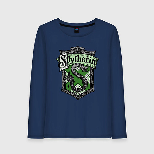 Женский лонгслив Slytherin emblem / Тёмно-синий – фото 1