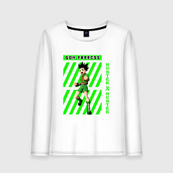 Лонгслив хлопковый женский Хантер Гон полоска, цвет: белый