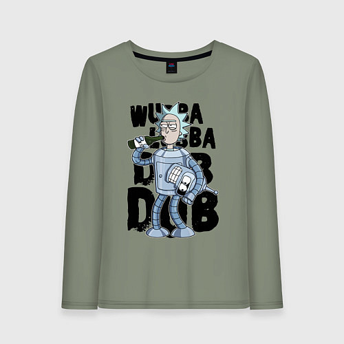 Женский лонгслив Рик и Бендер / Авокадо – фото 1