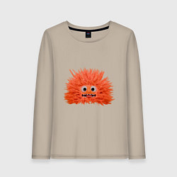 Лонгслив хлопковый женский Fluffy monster orange, цвет: миндальный