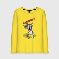 Лонгслив хлопковый женский Дедлайн кролик, цвет: желтый
