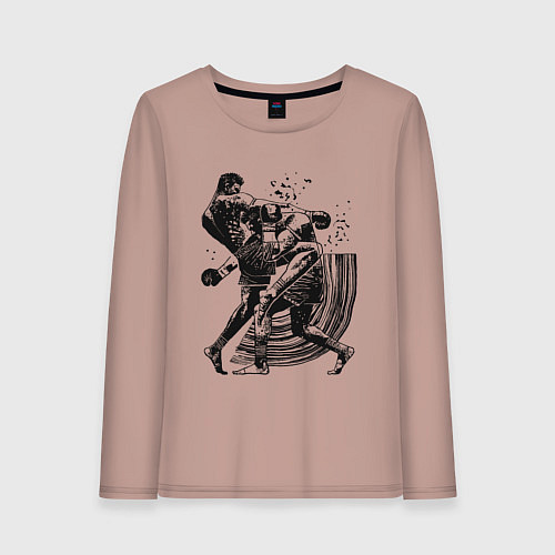 Женский лонгслив Кикбоксинг / Пыльно-розовый – фото 1