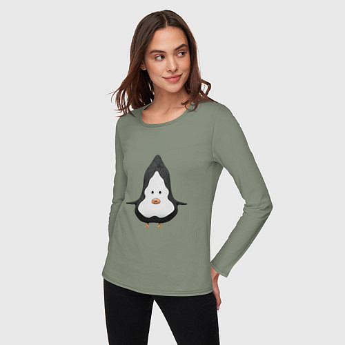 Женский лонгслив Cartoon penguin character / Авокадо – фото 3