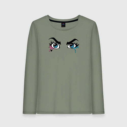 Женский лонгслив Глаза Харли / Авокадо – фото 1