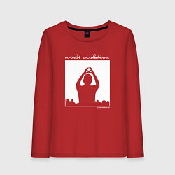 Лонгслив хлопковый женский Depeche Mode world violation, цвет: красный