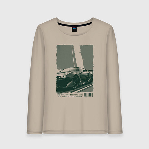 Женский лонгслив Постер спорткара / Миндальный – фото 1