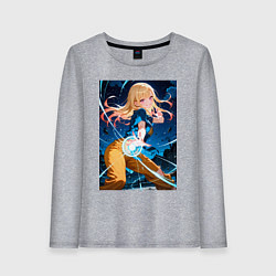 Лонгслив хлопковый женский Марин Китагава косплей Dragon Ball, цвет: меланж