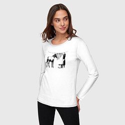Лонгслив хлопковый женский Banksy zebra, цвет: белый — фото 2