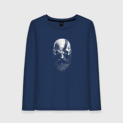 Лонгслив хлопковый женский Кратос черно-белый, цвет: тёмно-синий