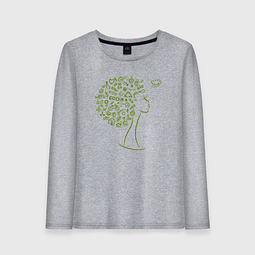Женский лонгслив Эко девчонка / Меланж – фото 1