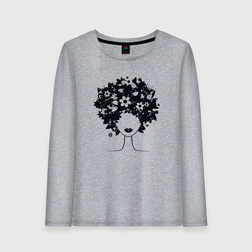 Женский лонгслив Цветочная девушка / Меланж – фото 1