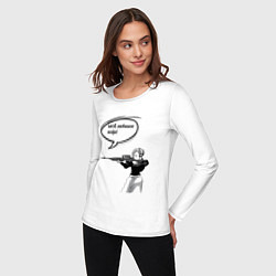 Лонгслив хлопковый женский Моё любимое кофе, цвет: белый — фото 2