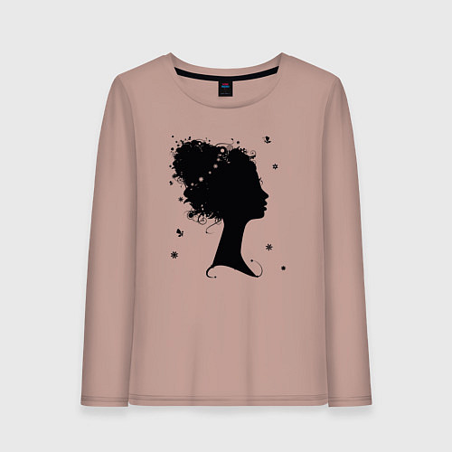 Женский лонгслив Flower girl / Пыльно-розовый – фото 1