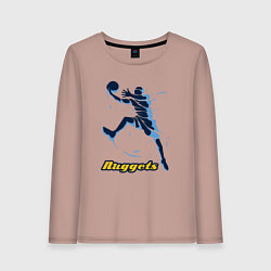 Лонгслив хлопковый женский Nuggets baller, цвет: пыльно-розовый