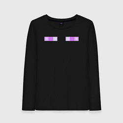 Лонгслив хлопковый женский Enderman Minecraft, цвет: черный
