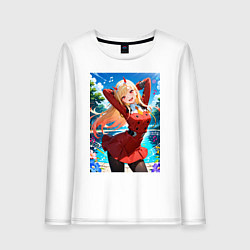 Лонгслив хлопковый женский Марин Китагава косплей 002 Darling in the Franxx, цвет: белый