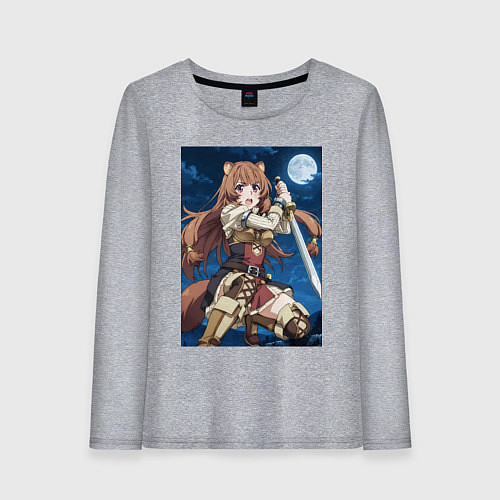 Женский лонгслив Рафталия сражается в ночи / Меланж – фото 1