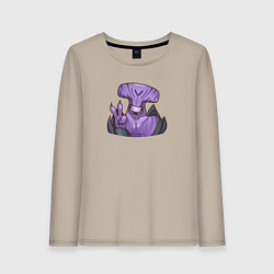 Лонгслив хлопковый женский Персонаж Dota 2, цвет: миндальный