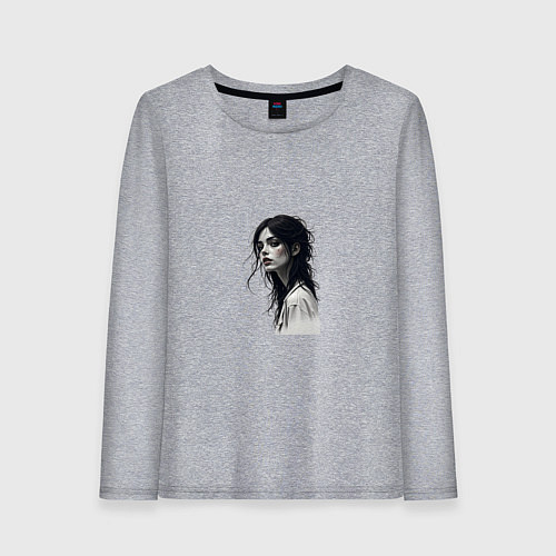 Женский лонгслив Мрачная красота / Меланж – фото 1