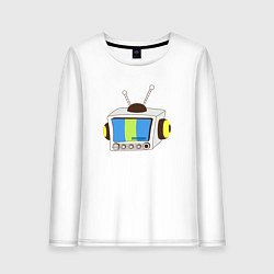 Лонгслив хлопковый женский Television, цвет: белый