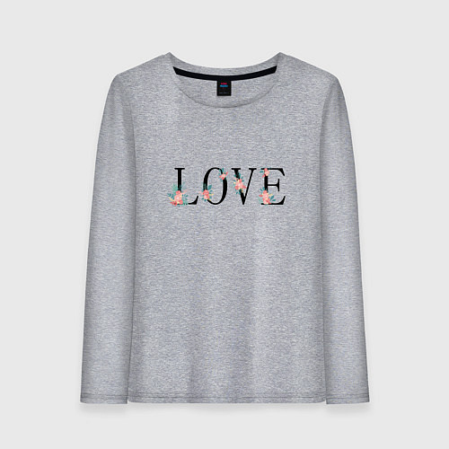 Женский лонгслив Арт любовь / Меланж – фото 1
