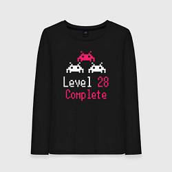 Лонгслив хлопковый женский Уровень 28 пройден, цвет: черный