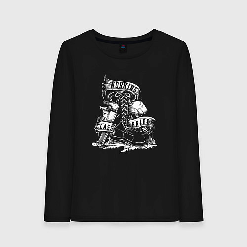 Женский лонгслив Гордость рабочего класса / Черный – фото 1