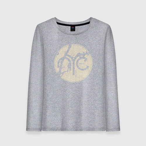 Женский лонгслив NYC map / Меланж – фото 1