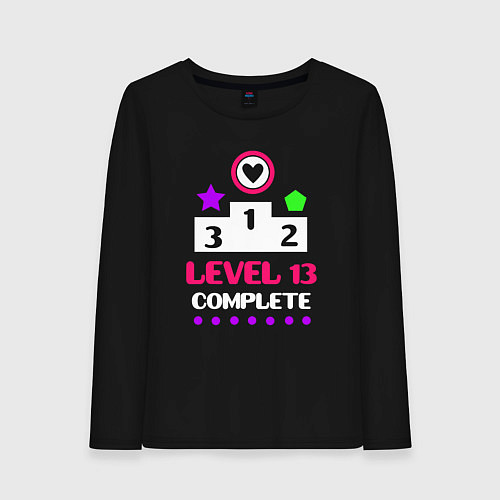 Женский лонгслив 13 уровень пройден / Черный – фото 1