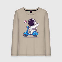 Лонгслив хлопковый женский Moto spaceman, цвет: миндальный