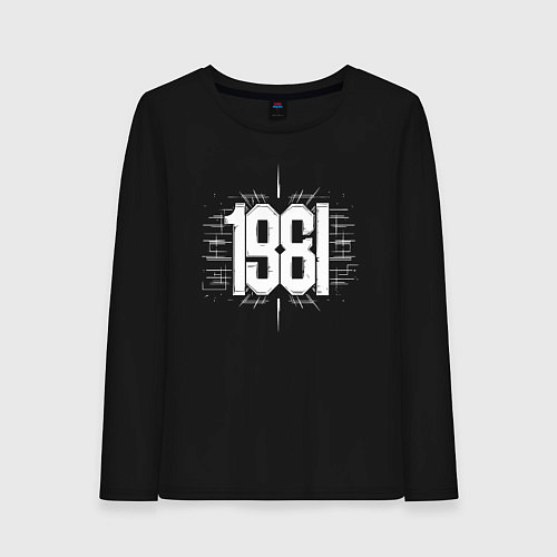 Женский лонгслив 1981 год линии / Черный – фото 1