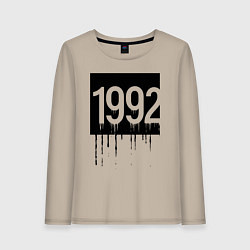 Лонгслив хлопковый женский Капающий 1992 год, цвет: миндальный