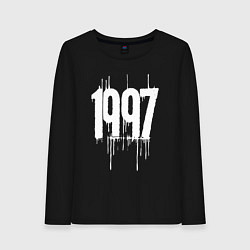 Лонгслив хлопковый женский Ретро-стиль 1997 года, цвет: черный