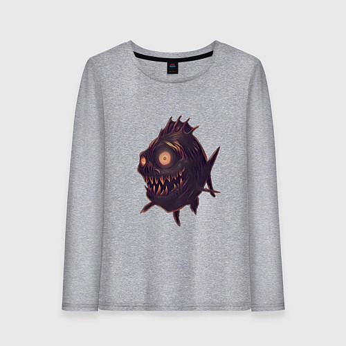 Женский лонгслив Рыба монстр / Меланж – фото 1