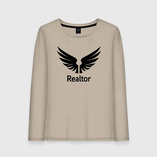 Женский лонгслив Крылатый риелтор / Миндальный – фото 1
