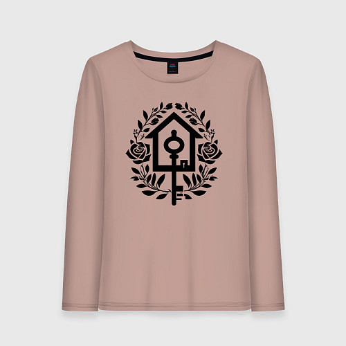 Женский лонгслив Ключ к дому и цветы / Пыльно-розовый – фото 1